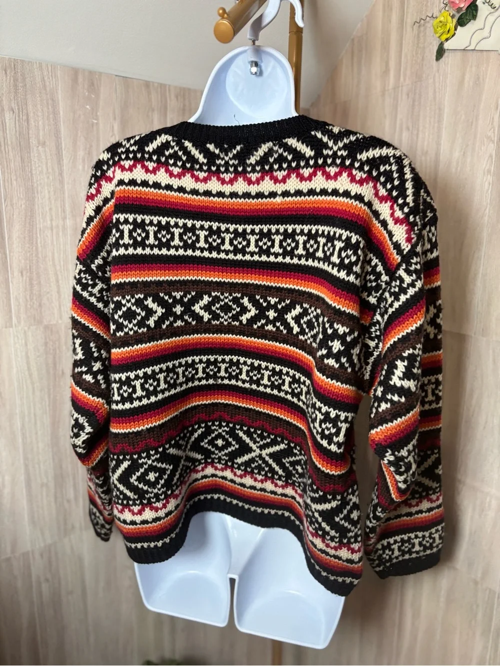 J.Crew 100% Wool Fair Isle Sweater Classic Preppy Pattern Excellent Condition